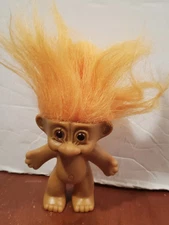Vintage Russ Berrie Troll Doll Yellow-Orange Hair, about 3” tall, good