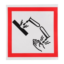 Self Adhesive Pictogram Decal Caution Sign Corrosive Safety Ghs Label Sticker