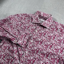 Robert Graham Button Up Shirt Mens 15.5 39 Pink White Paisley Tailored Fit