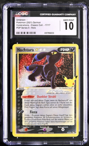 Nachtara Umbreon Gold Star #17 Holo - 2021 German Celebrations - CGC 10 Gem Mint