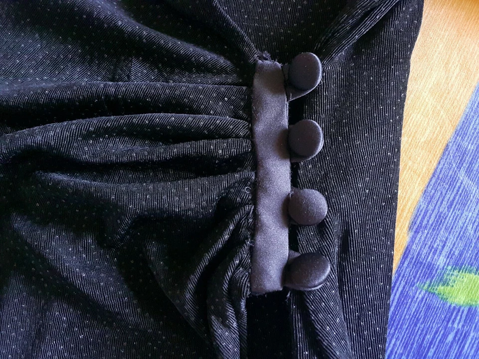 Auténtico vestido de cóctel Joseph Ribkoff negro liso mezcla de acetato para mujer: 10/38 Foto 4 de 4