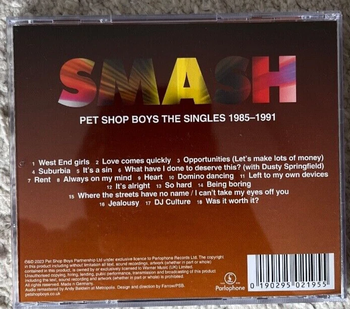 Pet Shop Boys " Smash (The Singles 1985–1991 )" - Bild 2 von 2