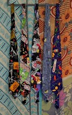 VTG. 1991 Nicole Miller Designer Silk Neckties Lot of 5 Novelty Football