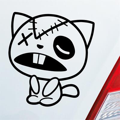Auto Aufkleber Comic Katze Tier Cat Spaß Freak 10x11 cm Sticker Heckscheibenaufk