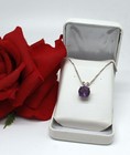 Sterling Silver Amethyst Solitaire 5.06g 18" Necklace Cat Rescue