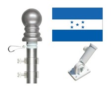 Honduras 3'x5' Polyester Flag  Spinner Flagpole Set w/Adjustable Bracket