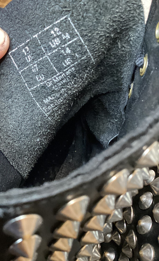 RARE Dr. Martens Spike Men’s Sz 13 Black Silver Combat Boots Beads Studded Punk image 8