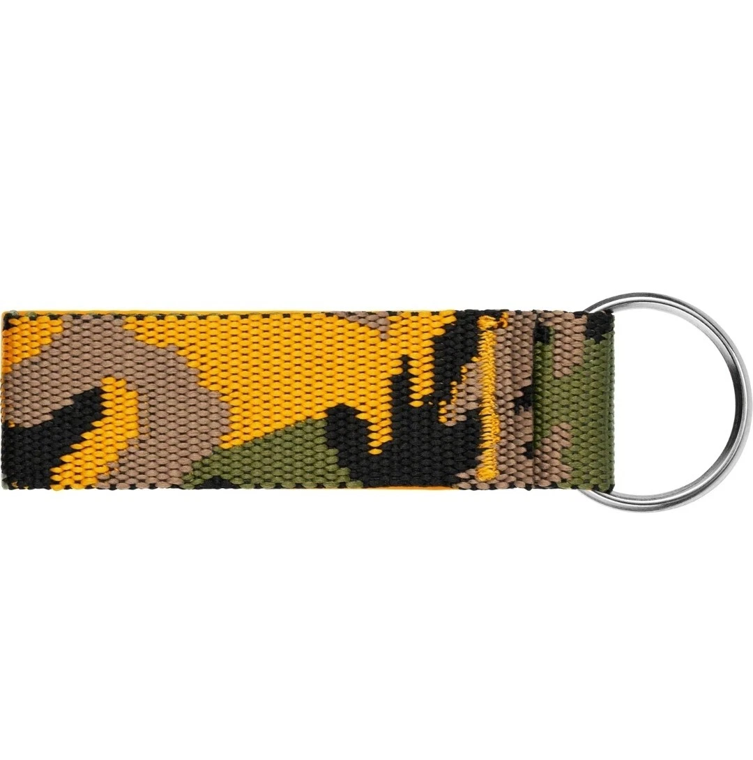 Supreme Box Logo Webbing Keychain Yellow Camo SS23 Brand New CONFIRMED