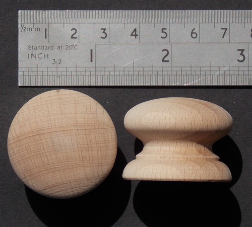 BEECH KNOB,DRAWER KNOBS DRILLED, SCREW, OR SPIGOT, CHOOSE SIZE QUANTITY TYPE* - Picture 26 of 75