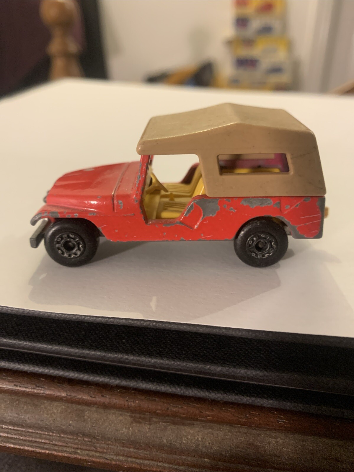 Vintage England Matchbox Lesney Superfast 1977 No.53 CJ6 Jeep Red/Tan Roof