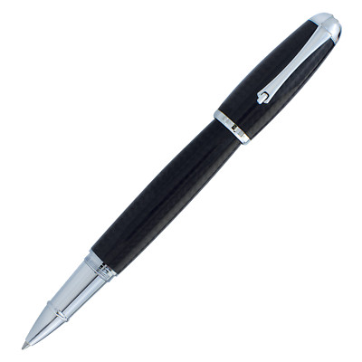 Monteverde Super Mega Carbon Fiber Rollerball Pen, Chrome Trim, New In Box