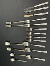 Vintage MCM Claudia Stainless by Present Flatware Korea Forks Spoons 18 Pcs