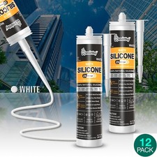 12 PK Smartbuy Matte White Silicone Sealant Adhesive 4 Glass Window Kitchen Bath