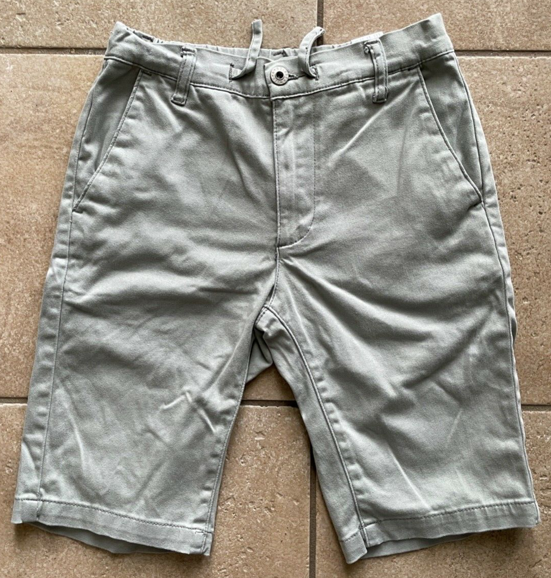 Boys Adriano Goldshmeid Kids Chino Shorts-Green/Grey-Flat Front