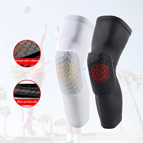 Calze a compressione manica lunga supporto gambe ginocchiere sport antidolorifico donna uomo - Foto 5 di 18