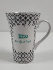 Herr's Mug ~ Live Life with Flavor! ~ Tapered 12 oz Black White Green by M Ware