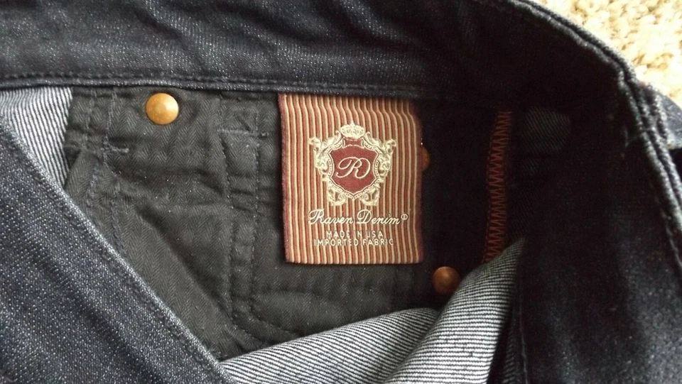 Pantalones de mezclilla elásticos RAVEN DENIM 26 reales W 28 L 33 azul acampanado para dama y mujer EE. UU. Foto 2 de 4