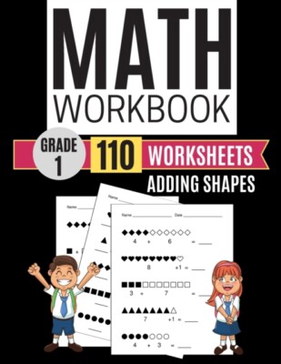 Learning - Math Workbook Grade 1 Worksheets Adding Shapes - New paperb - X555z