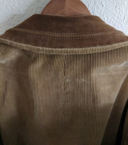 Vintage Men's Cortefiel Corduroy Jacket Coat 60s Leather Made In Spain Size 38 - Bild 7 von 11