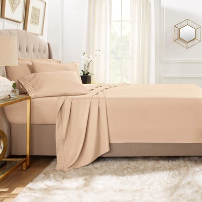Flex Top King Sheets, 6 Piece Set - Hotel Luxury Sheets for Top Split King Be...