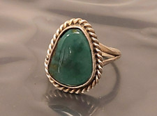 Vintage Sterling Silver South Western Turquoise band Ring size 4.5