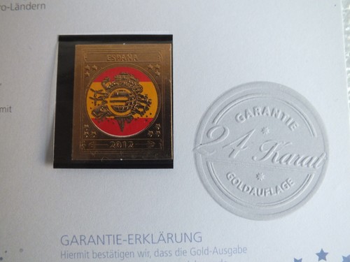 Efectivo en euros 10 años - 24 quilates - España 2012 - Edición 999 unidades - 24x30mm - Imagen 3 de 7