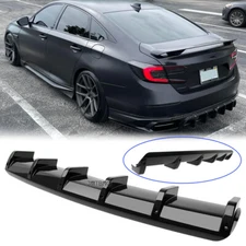 Rear Bumper Diffuser Lip Splitter Shark Fins Glossy For Honda Accord Sport Sedan