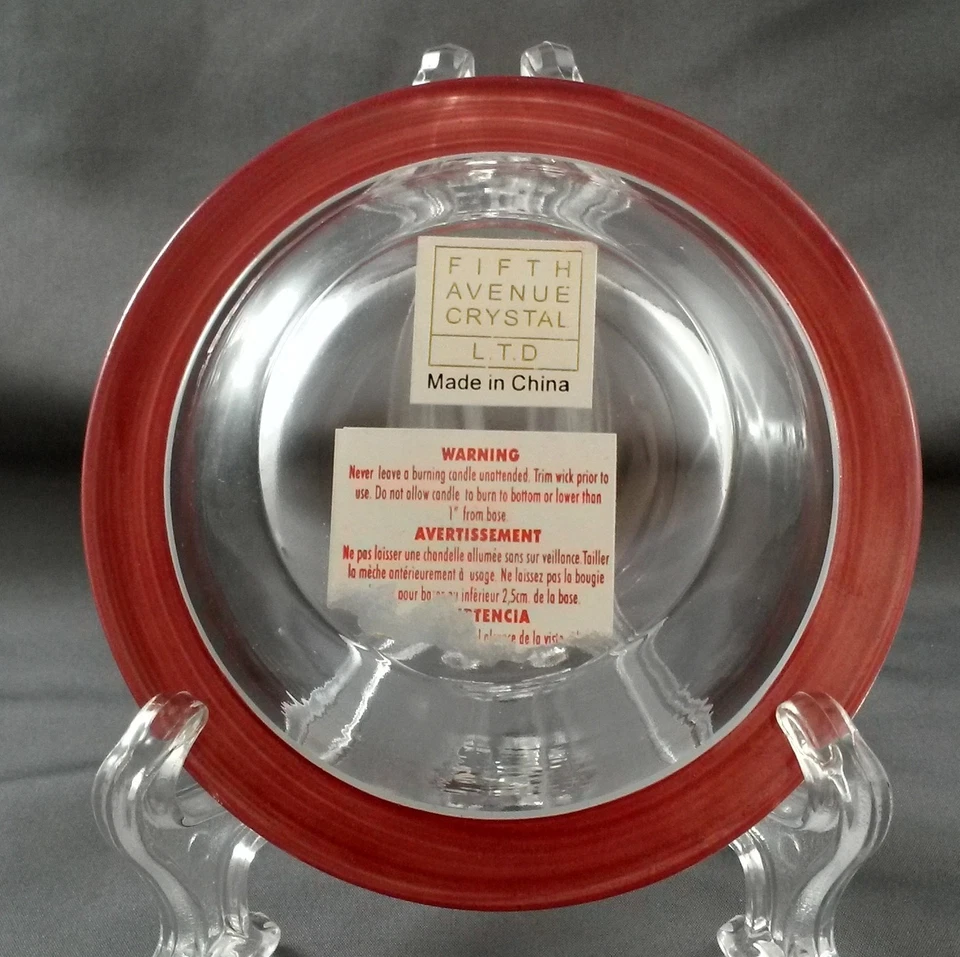 Candelabro votivo Fifth Avenue Crystal LTD rojo y transparente 4 pulgadas Navidad Foto 3 de 3