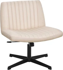 Criss Cross Chair Armless Office Chair No Wheels Modern Swivel Height Adjustable