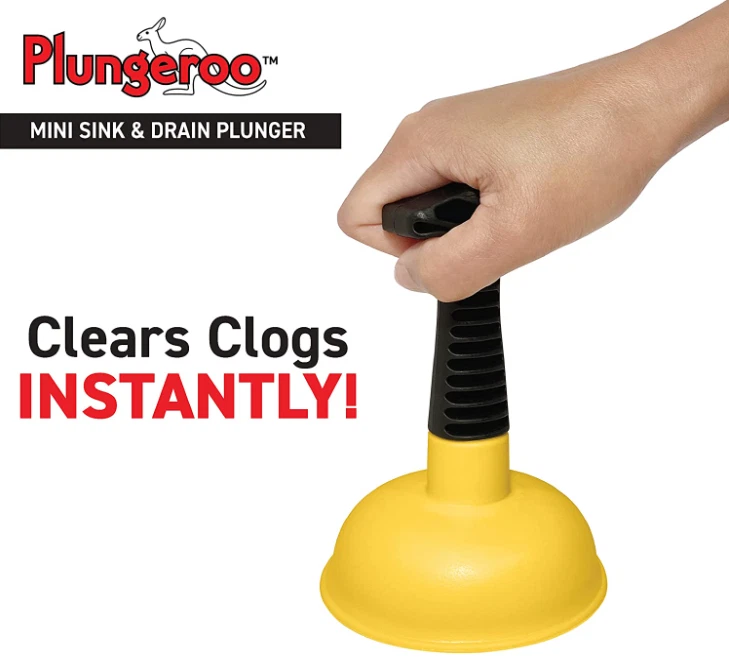 Plungeroo Mini Sink Plunger - Powerful Unclogging Tool for Sink, Tub, Shower - Image 2 of 4