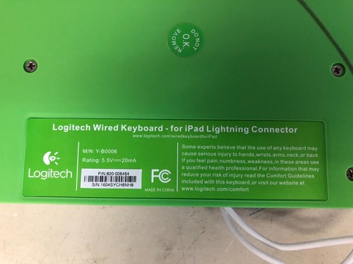 Logitech kabelgebundene Tastatur für iPad iPhone Lightning Connector 820-006464 Y-B0006 - Bild 2 von 2