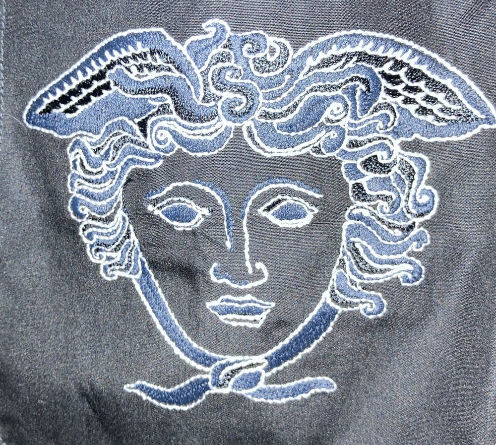 New NWT Authentic Versace Medusa Embroidery Black Mens Shirt Size 39