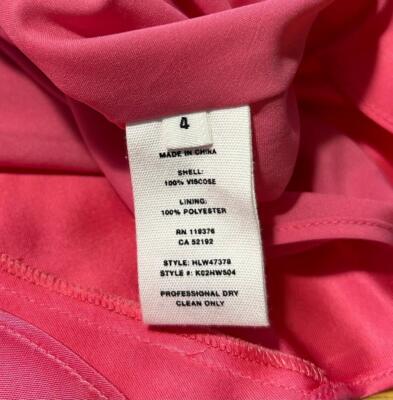 d。 Womens Helmut Lang Hot Pink Double Satin Sash Sleeveless Cami