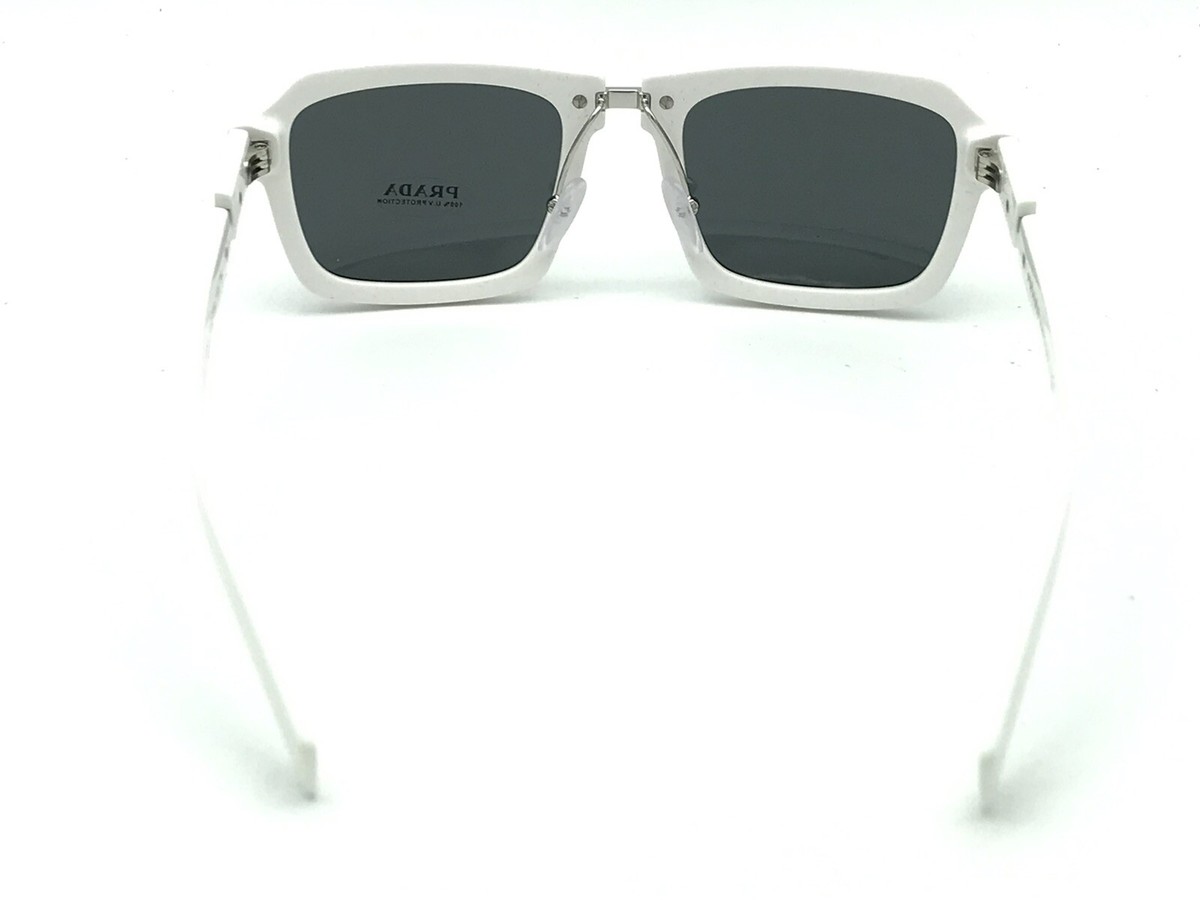 PRADA SPR 09X 4AO-5S0 Men's White Square Sunglasses 53-21 PRADA SPR 09X 4AO-5S0 Men's White Square Sunglasses 53-21