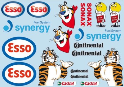 Sticker Tamiya Truck Decal Sheet for 1/10 truck esso tiger on clear vinyl 1535