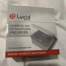 Lucid Hearing Hearing Aid UV Dryer Dehumidifier WHITE 30 Mins Sterilization NEW