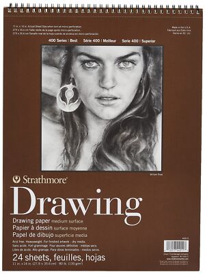 Strathmore 400 Series 11x14 Cream Drawing Paper Pad 24 Sheets 80 lb Acid Free
