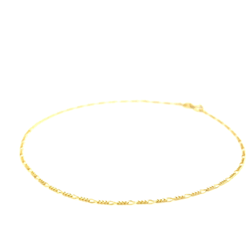 14k Solid Yellow Gold Figaro Anklet Delicate 1.3mm Wide 10" L Spring Ring Clasp - Video 1 of 1