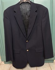 Men's Hart Schaffner Marx Navy Blue Gold 2-Button 39R Sport Coat Blazer Jacket