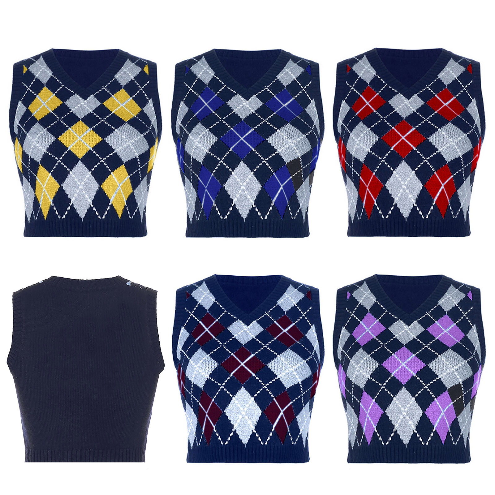 V Neck Sleeveless Vest Tank Top Sweater 