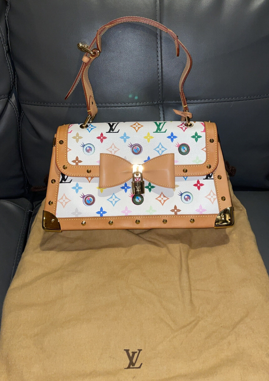 TAKASHI MURAKAMI LOUIS VUITTON WHITE MONOGRAM MULTICOLORE EYE NEED YOU BAG  Rare | eBay
