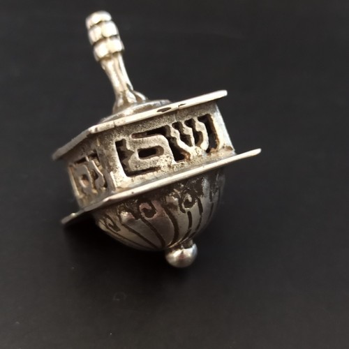Vintage Dreidel Silver 925 Hanukkah Judaica Sevivon Spinner Israel Hebrew Gift - Picture 18 of 20