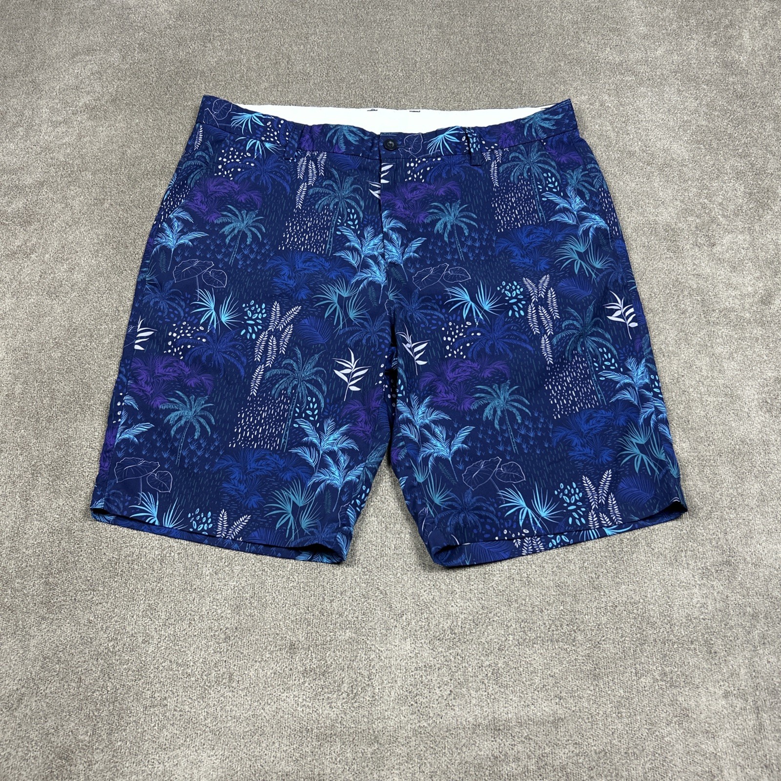 Hreski Golf Shorts Hawaiian Tropical Palm Trees Mens 36 Inseam 10