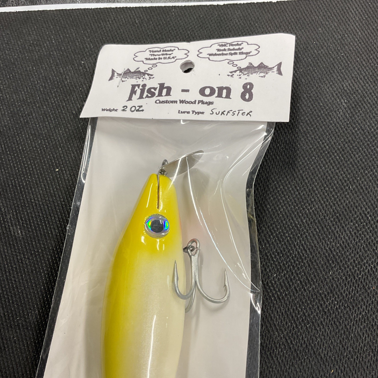 Vintage Fish On 8 “Surfster” 2oz  -Surf Lure- Striper Plug  Custom - Image 2