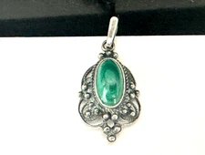 Sterling Silver 925 Abstract Vintage Modernist Retro Slide Pendant Hallmarked