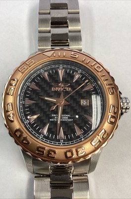 MEN'S Invicta ProDiver Model 12557 Silver Band & Rose Gold Face