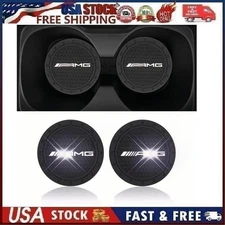 2pcs Car Cup Holder Insert Coaster Non-slip Pad Mat for Mercedes AMG Style 4
