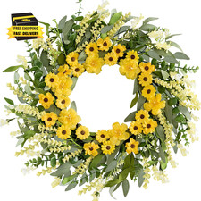 Spring Wreath 22 Inch Spring Wreaths for Front Door Artificial Summer Wreath wit