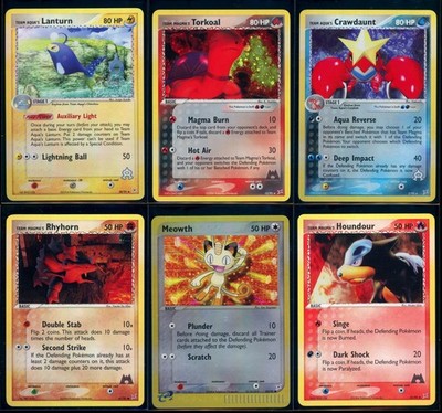 Pokemon EX TEAM MAGMA vs TEAM AQUA - 6 Karten Konvolut - ENG - LP/NM