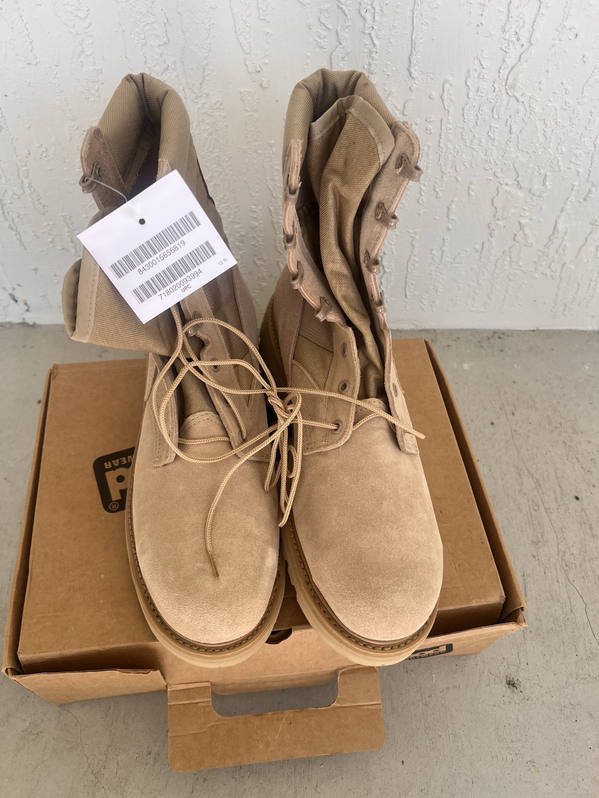 Men's Size 12R Steel Toe Military Combat Boots Genuine Leather-image